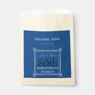 Blue Personalized Birthday Thank You Favor Bag