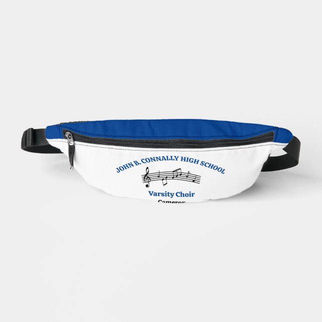 Blue Personalized Choir Singer Music Notes Fanny Pack (Front)
