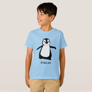 Blue personalized cute penguin illustration Girl T-Shirt