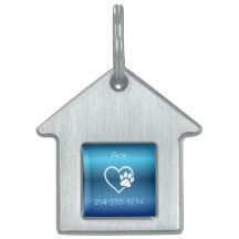 Blue Personalized Dog ID Tag Name & Phone