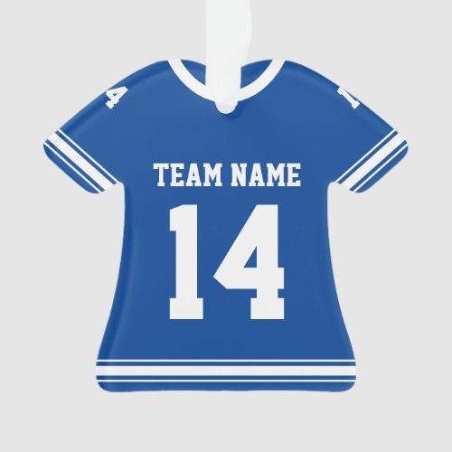Blue Personalized Football Jersey Photo Ornament