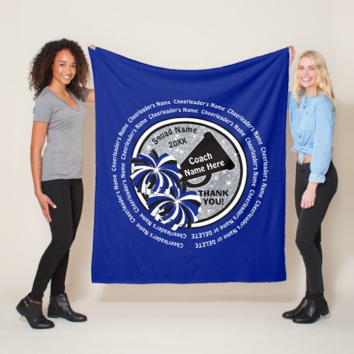 Blue Personalized Gifts for a Cheer Coach Fleece Blanket
