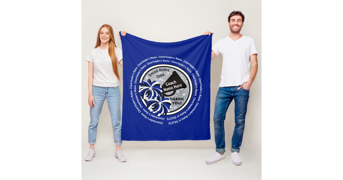 Blue Personalized Gifts for a Cheer Coach Fleece Blanket Zazzle