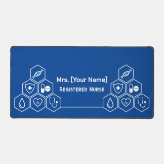Blue Personalized Healthcare Job Custom Desk Mat