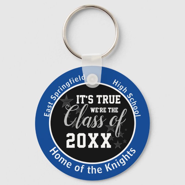 Blue Personalized High School Class of 2023 Keychain (Front)