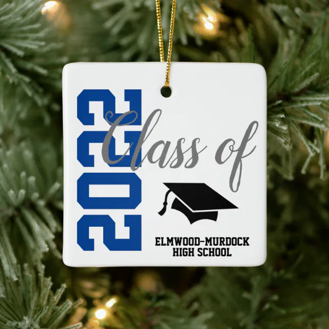 Blue Personalized High School Graduation Ceramic Ornament Zazzle