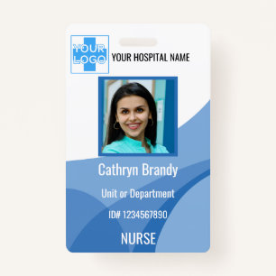blue Personalized Hospital or Clinic Employee Badge