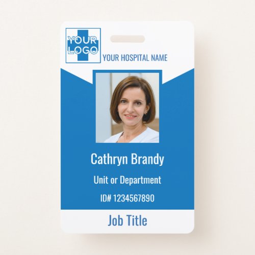 blue Personalized Hospital or Clinic Employee Badge