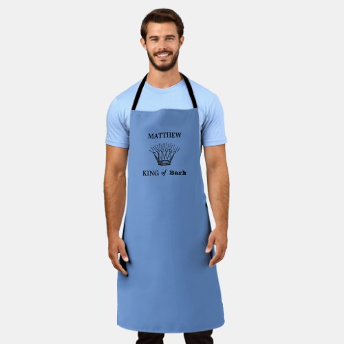 Blue Personalized King of Bark Funny Apron