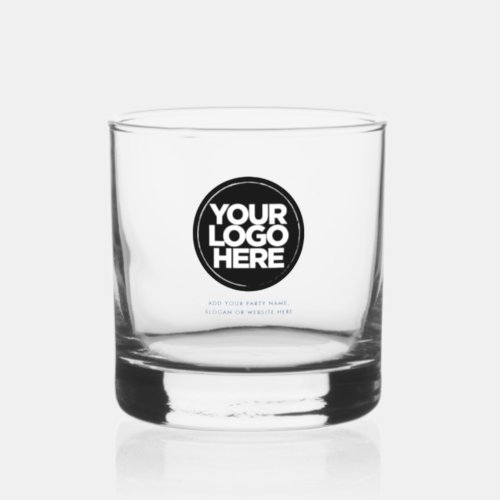 Blue  Personalized Logo and Text Whiskey Glasses