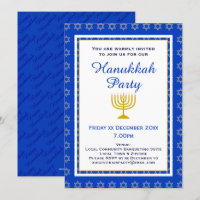 Blue Personalized Menorah HANUKKAH Party