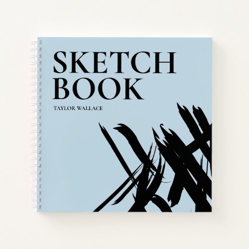 Blue Personalized Modern strokes Sketch Book