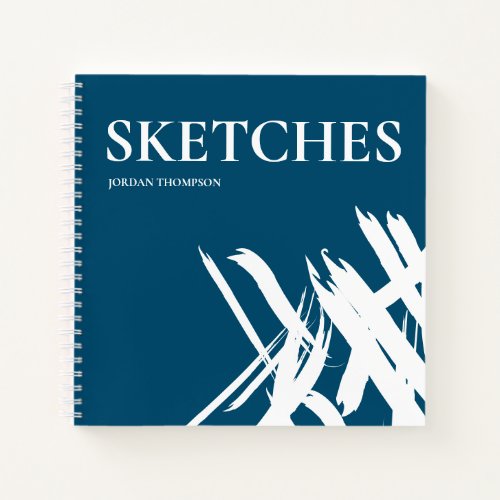 Blue Personalized Modern strokes Sketches Notebook