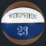 Blue Personalized Name Ball Player Number Basketball<br><div class="desc">Introducing our Blue Personalized Name Ball Player Number Basketball, the perfect gift for the all-star in your life. This basketball is a unique and personalized way to celebrate their passion for the game. The blue color adds a vibrant and energetic touch, while the etched, grunge, modern font on white gives...</div>