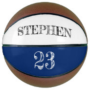 Blue Personalized Name Ball Player Number Basketball at Zazzle