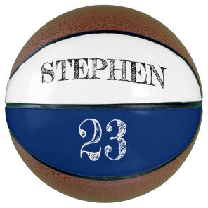 Blue Personalized Name Ball Player Number Basketball