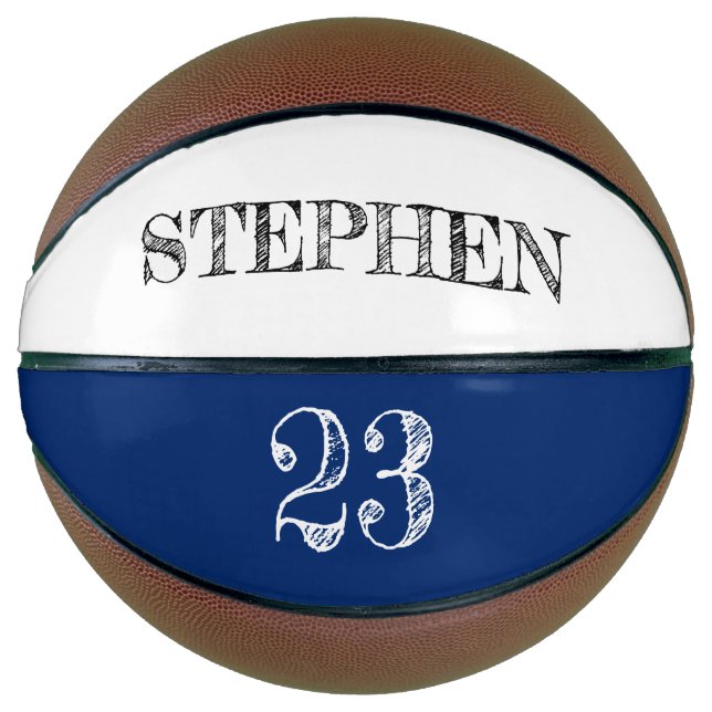 Blue Personalized Name Ball Player Number Basketball (Front)