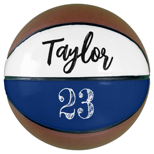 Blue Personalized Name Ball Player Number Basketball (Front)