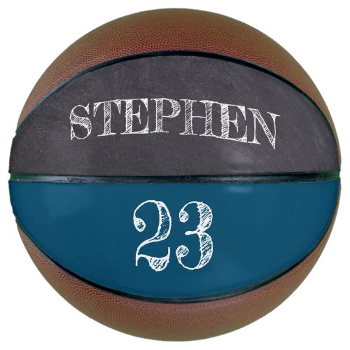 Blue Personalized Name Ball Player Number etching Basketball