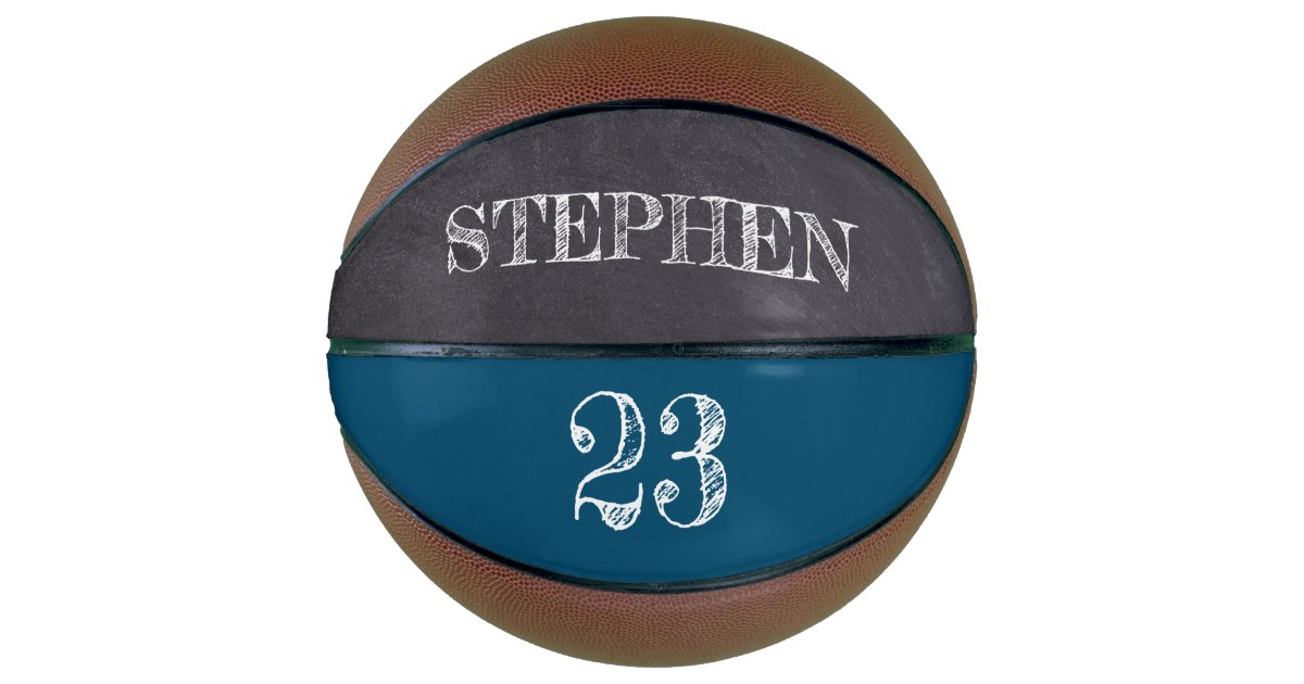 Blue Personalized Name Ball Player Number Etching Basketball