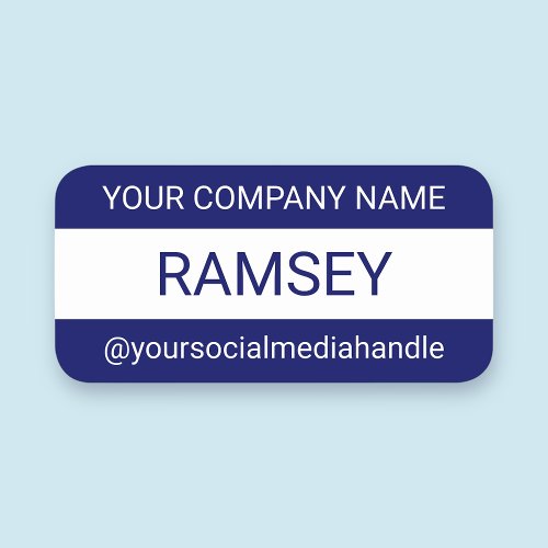 Blue Personalized Name Tag Magnetic Custom Company