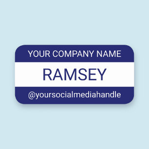 Blue Personalized Nametag Magnetic Custom Company Name Tag