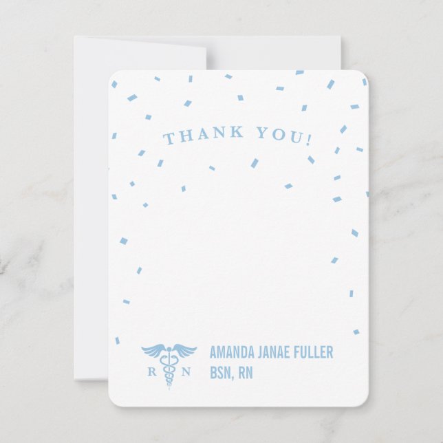 Blue Personalized Nurse Thank You Cards (Front)