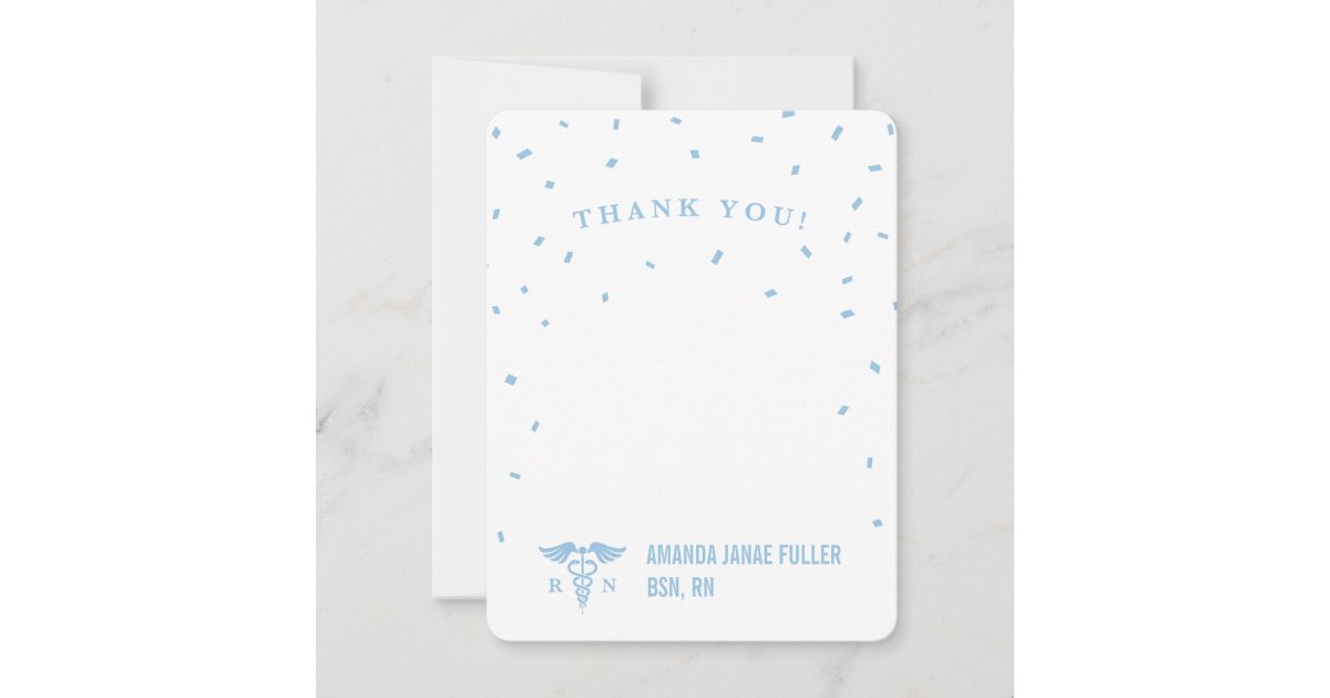 Blue Personalized Nurse Thank You Cards | Zazzle