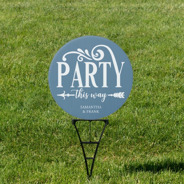 Blue Personalized Party This Way Sign (Insitu)
