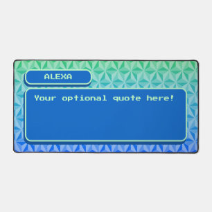 Blue Personalized Retro Gaming Pixel Art Desk Mat