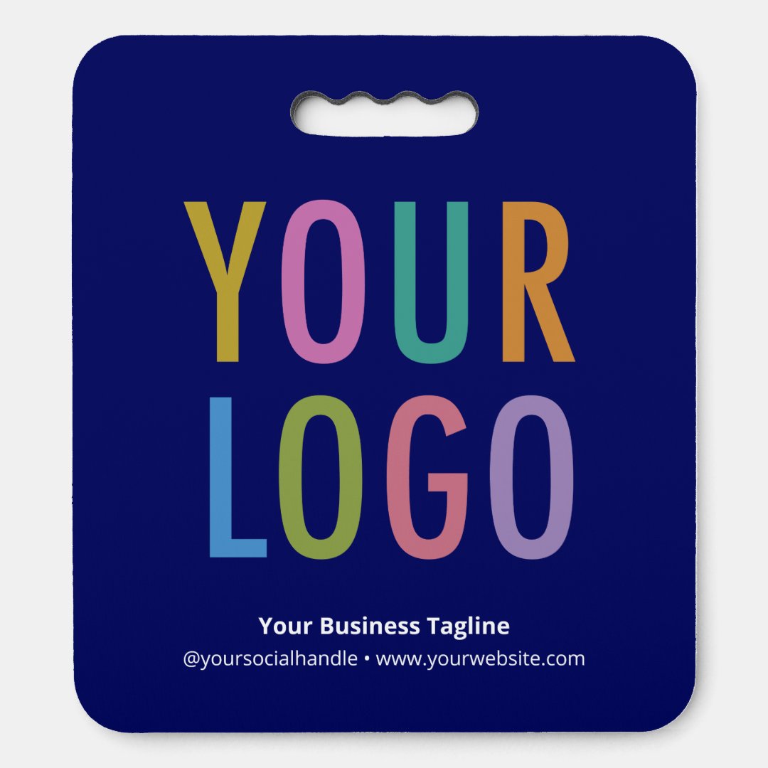 Blue Personalized Stadium Seat Cushion Custom Logo Zazzle