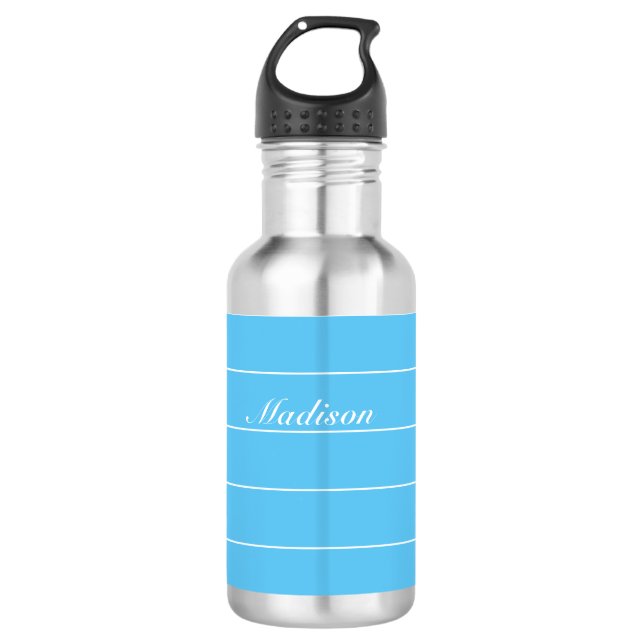 Blue Personalized Stainless Steel Water Bottle (Front)
