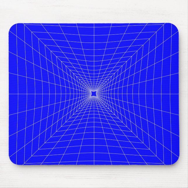 Blue Perspective Grid Distorted Mouse Pad (Front)
