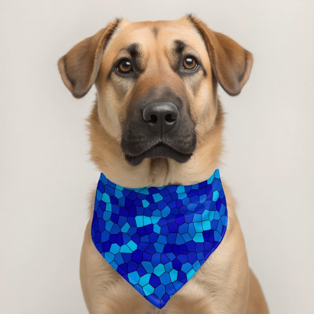 BLUE  PET BANDANA COLLAR (Dog 2)