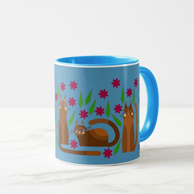 BLUE PET CAT MUG (Front Right)