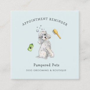 Blue Pet groomer Appointment reminder Square Business Card