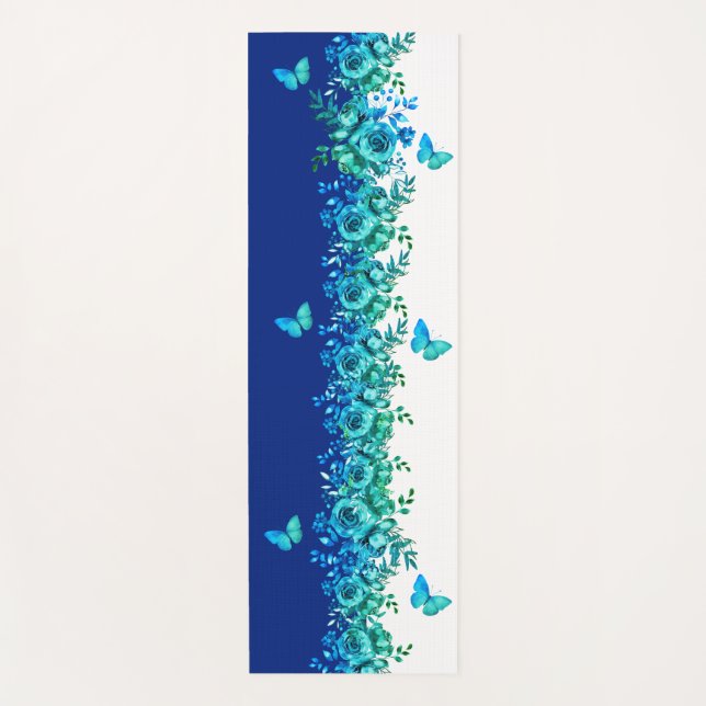 Blue Petal Symphony  Yoga Mat (Front)