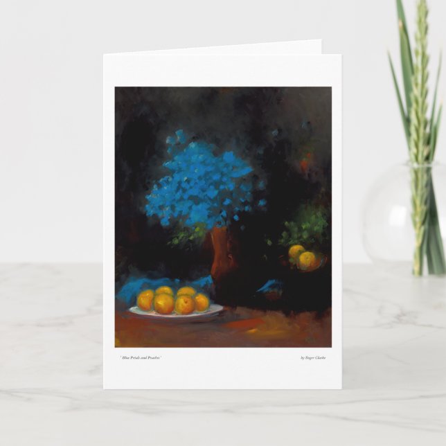 Blue Petals and Peaches Card (Front)