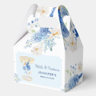 Blue Petals and Prosecco Floral Bridal Shower Favor Boxes