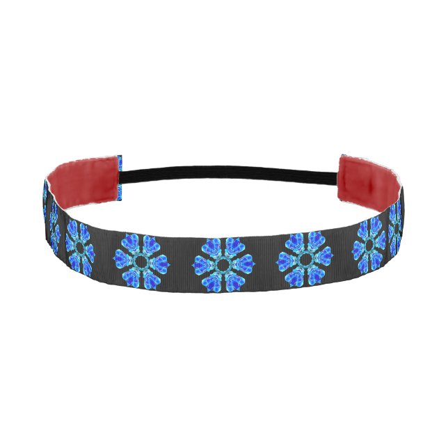 Blue Petals Athletic Headband (Front)