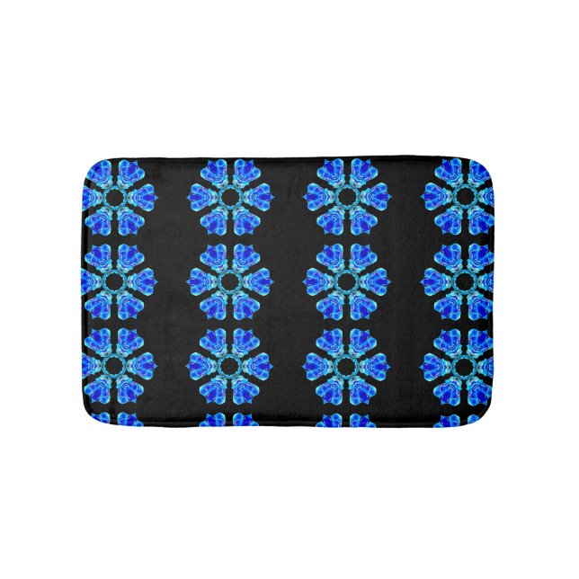 Blue Petals Bathroom Mat (Front)