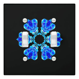 Blue Petals Light Switch Cover