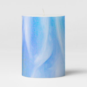 Blue Petals Pillar Candle