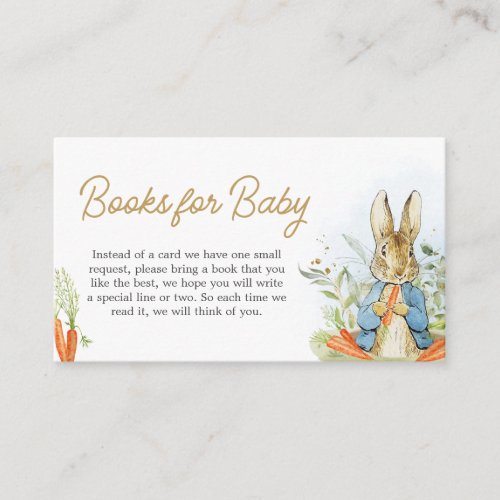 Blue Peter Rabbit Baby Shower Books for Baby Enclosure Card