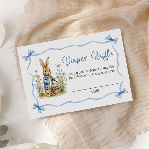 Blue Peter Rabbit Baby Shower Diaper Raffle Enclosure Card