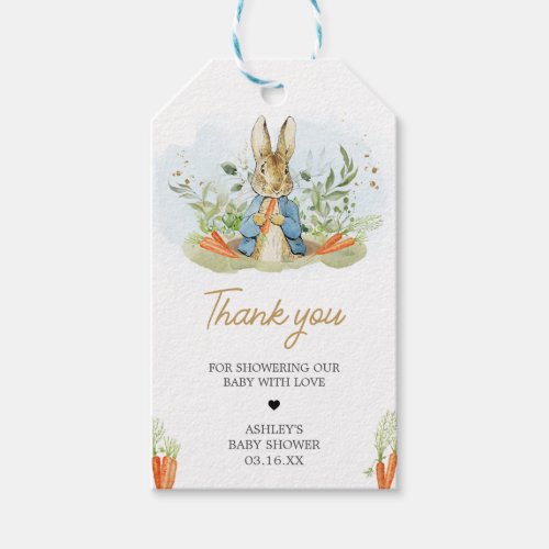 Blue Peter Rabbit Baby Shower Favor Tags