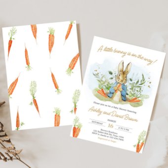 Blue Peter Rabbit Baby Shower Invitation | Zazzle