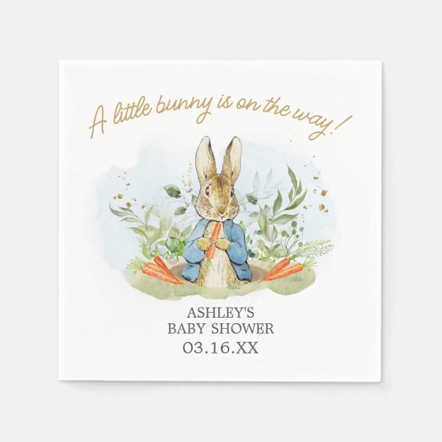 Blue Peter Rabbit Baby Shower  Napkins (Front)