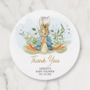 Blue Peter Rabbit Baby Shower Round Favor Tags