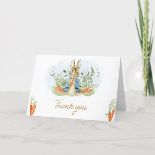 Blue Peter Rabbit Baby Shower  Thank You Card